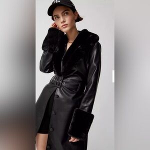 Lioness Brooklyn Faux Leather Longline Coat